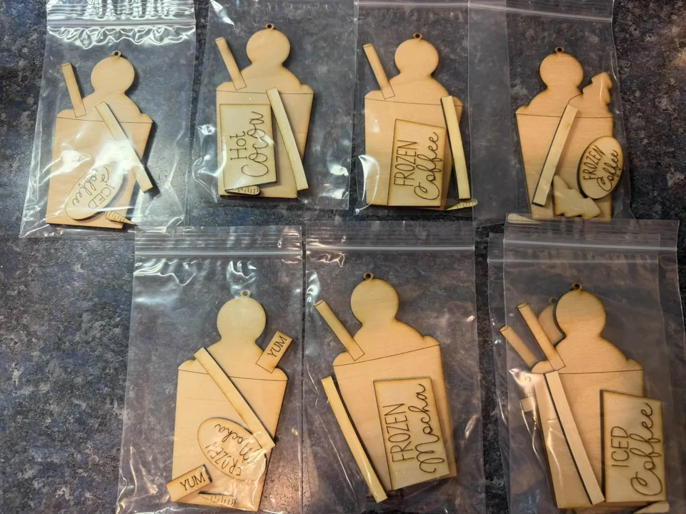 Assorted wooden snowman tag designs