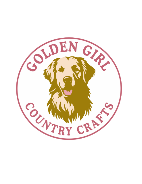 Golden Girl Country Crafts logo (golden retriever illustration)